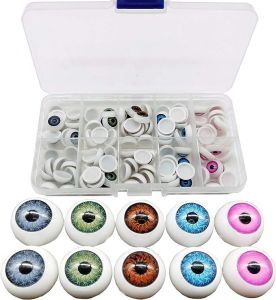 Hộp 100 pcs Phụ Kiện Mắt 3D 12 mm Nhựa Cho Búp Bê 12 cm 5 Inch Doll Động Vật Dành Cho Đồ Chơi Làm Thủ Công PVN5375