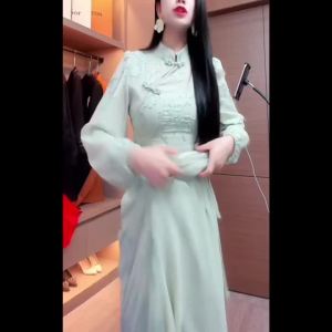 [YUUNA] Fei Jie Tùy Chỉnh Váy Sườn Xám Cách Tân Kiểu Trung Quốc Mới 2023 Mùa Xuân Mới Váy Hai Dây Váy Đuôi Cá