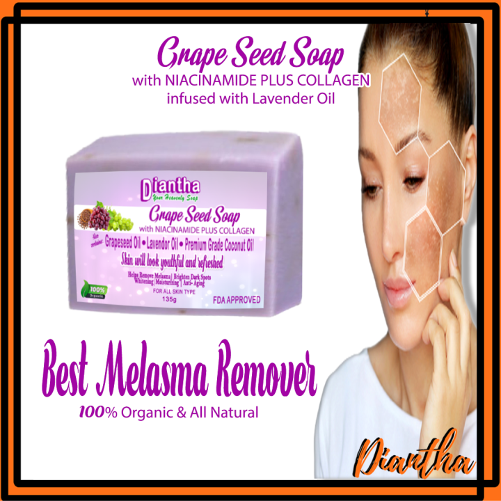 Diantha Grape Seed Soap 135g Erase Dark Spots, Melasma and Freckles