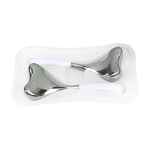 1 Pair Icing Facial Stainless Steel Mermaid Shape Spoons Cooling Ice Globes Face Massager Facial Cryo Sticks Gua Sha Massage
