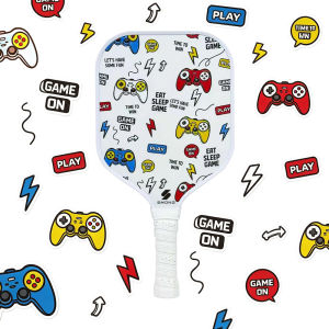 SMONG Kids Pickleball Paddle Set Fiberglass Pickleball Paddle Cartoon Pattern Gifts for Children