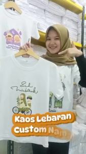 Casual Original KATUN EID AL-FITR FAMILY T-SHIRT CAN ADD NAMES FOR CHILDREN AND ADULTS MADE IN  COTTON