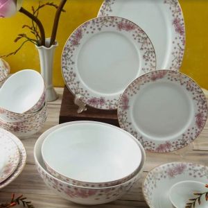 Tô Canh Sứ Long Phương Hoa Đào Viền Vàng Đường Kính 18 cm Cao Cấp