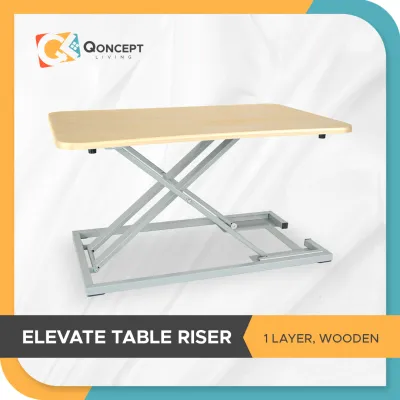 Qoncept Living Furniture Elevate Sit and Stand 1-Press Pneumatic Height Adjustable Computer Table Riser (1-Layer)