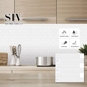 SIV Peel and Stick Subway Tile Backsplash Wallpaper Sticker - Premium Eco-Friendly Material, Heat and Moisture Resistant, Easy to Clean - Never Yellowing - DIY Adhesive Design Wall Decor for Kitchen and Bathroom