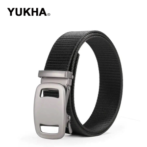 ikat pinggang kanvas nilon rel otomatis buckle besi