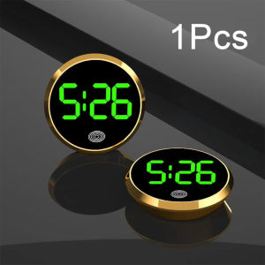 Kebidumei Car Dashboard Clock Luminous Mini Automobiles Internal Stick-On Digital Watch with Touch Switch Large LED Display Auto Ornament