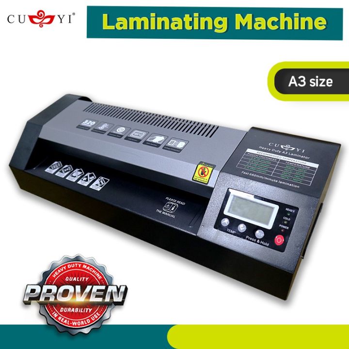 Cuyi Laminator Machine A4 A3 Size Hot Cold Reverse Function Heavy