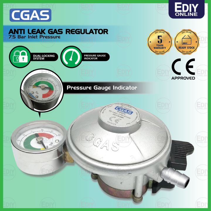 【NEW】 ANTI LEAK GAS REGULATOR DOUBLE SAFETY LOCK GRIP GUAGE METER EFV