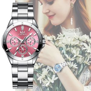CHENXI Women Fashion Luxury Watches Womens Quartz Wristwatches Ladies Luxury Rhinestone Dial Clock Waterproof Reloj Mujer