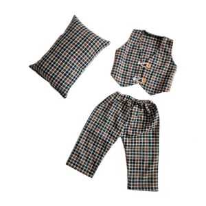 Newborn Photography Props Baby Boy First Picture Outfit Photoshoot Shower Gifts Long Pants with Waistcoat Pillow set