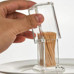 [Energetic] Tăm hộp dày Acrylic trong suốt vuông xách tay sáng tạo thuận tiện sống nhà phòng khách hộp lưu trữ