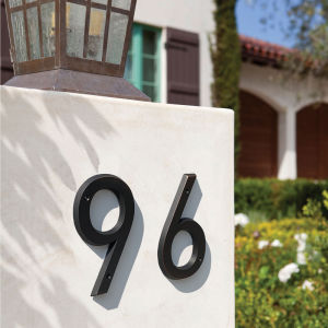 15cm Big 3D Modern House Number Sign 6 Inch. #0-9 Outdoor Home Address Numbers for House Digital Door Signage Aged Bronze