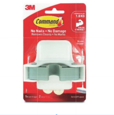 Command Pinza Per Scope, 1 Supporto Per Scopa E 2 Strisce Adesive Adatta Per Riporre Scope E Mop Fino A 18 Kg 84214271