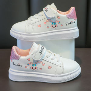 Korean Sneakers For Girls Cute Cartoon White Shoes For Kids Children Rubber Casual Shoes Size 27-36