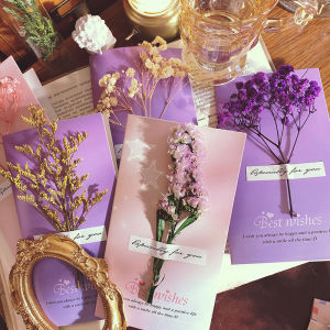 Kad Ucapan Yang Cantik Dengan Bunga Kering  Beautiful Greeting Card Dried Flower