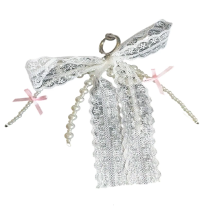 Hợp thời trang điện thoại trang trí ren tôn tạo thiết kế cho mua sắm đi lại hạt ren Bowknot Keychain Ba lô mặt dây chuyền