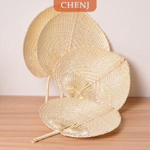 [COD] CHENJ Pushan ศิลปะมือทำพัดลมพีชรูปพัดลมไม้ไผ่ฤดูร้อนพัดลมเย็น DIY