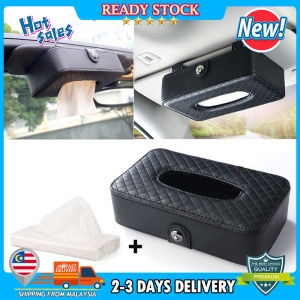 Ready Stock Black leather car tissue box holder auto accessories sun visor tissue holder paper box for Proton X70 Perodua bezza viva axia ALZA KELISA MYVI for Toyota camry corolla Avanza Coolant Altis Vios Hilux Wish Alphard