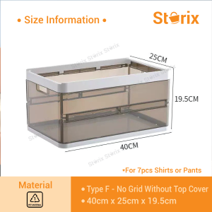 Storix PET Material Pullable Storage Box with Removable Partition Compartment Wardrobe Organizer Drawer Stackable