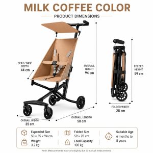 Baby Stroller Lightweight Cabin Size Portable Travel Boarded Foldable Kids Stroller