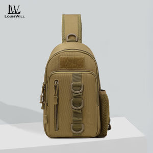 LouisWill Outdoor Chest Bag Men Multifunctional Hiking Bag Waterproof Travel Shoulder Bag Large Capacity Lightweight Sports Fitness Backpack Casual Shoulder Bag Camping Bag