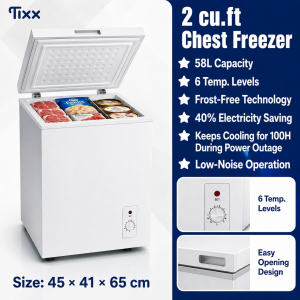 Tixx Freezer 5 Cubic Feet 140L capacity Inverter Chest Freezer Refrigerator Mini Freezer
