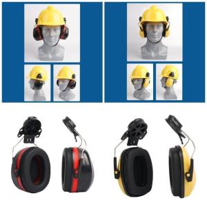 2Pcs Helmets Mounted Hearing Protectors Muffs Noise Reduction Comfort Fit Headband Design For Hard Hat Construction Use