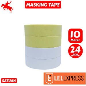 [TERMURAH] KSATRIA Tape Masking Tape / Lakban Kertas 24MM* 10M -Pcs