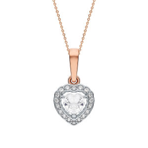 Mặt Dây Chuyền Vàng 14K Đính Đá Fianite Hình Trái Tim