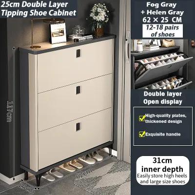 Shoe Cabinet Wood Flip Shoe Cabinet Shoe Rack Shoe Organizer Family Storage Cabine Light Luxury Foyer Cabinet At the Entrance For Storing Artifacts Small Unit Type Narrow Shoe Cabinet