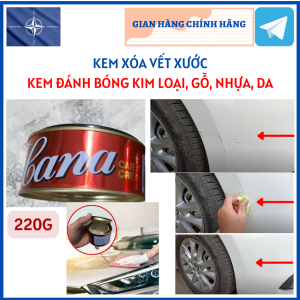 Kem Đánh Bóng Kim Loại Gỗ Da Nhựa Xóa Vết Xước Ô tô - Xe Máy Cana Car Cream (220G)