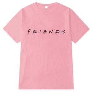 Stylish Oversized Friends Letter T Shirt For Women Stretchy Polyester Blend Loose Fit Suitable For Multiple Body Types