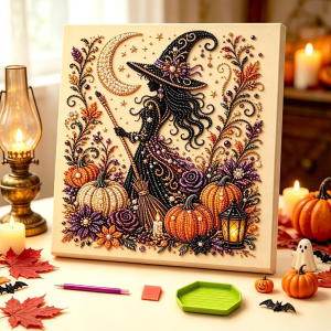 【Ship in 12H】 Halloween Ghost Pearl Art DIY Kit Spooky 3D Diamond Painted Crafts Art DIY Assembly Craft Activity Festival Art Home Wall Decoration KEBIDU
