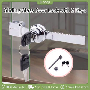 Sliding Glass Door Lock Zinc Alloy Exhibition Glass Door Lock with 2 Keys