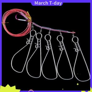 March 3.5 Meters Fishing Rope Stainless Steel River Fish Lock Buckle Outdoor Fishing Tackle Lanyard Carp Fishing Accessories