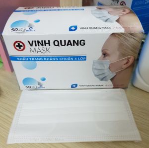 Khẩu trang y tế than hoạt tính 4 lớp VINH QUANG Mask kháng khuẩn 99% VI KHUẨN VÀ BỤI MỊN 50 cái