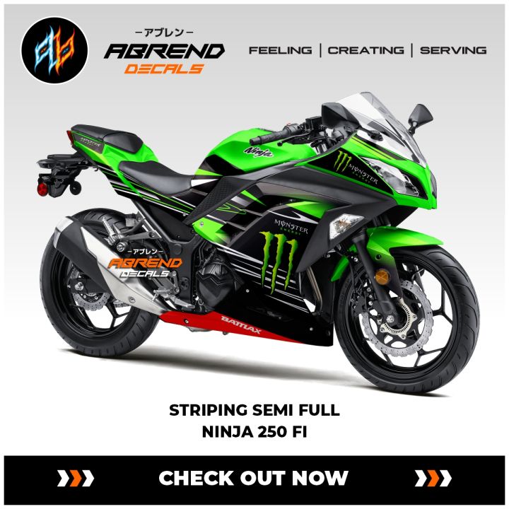 Decal Striping Ninja 250 Fi Monster / Stiker Motor Kawasaki NInja Fi