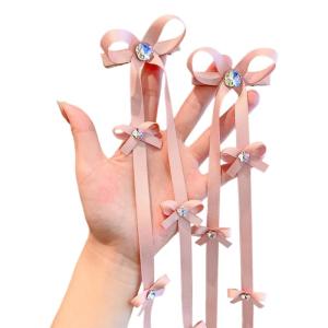 Người dùng thân thiện bé gái Phụ kiện tóc Ribbon bện nơ cài tóc dây thừng trang trí núm tua mũ hàng ngày