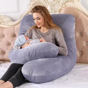 140x70cm 3000g 6.6lb Soft Pregnant Pillow U Type Lumbar Pillow Multi Function Side Protect Cushion for Pregnancy Women  velvet