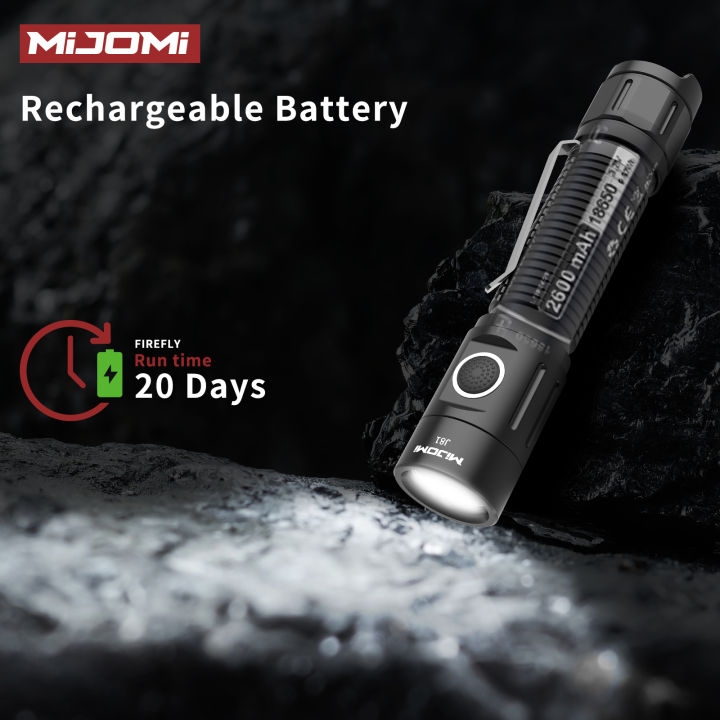 Mijomi Đèn Pin J81 1300 Lumens Màu Đen/Màu Xanh Lá Cây Đèn pin sạc ...