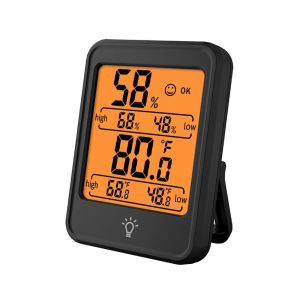 Kiprun Máy đo nhiệt độ và độ ẩm kỹ thuật số trong nhà nhiệt kế ngoài trời đo độ ẩm văn phòng nhà cửa bảng màn hình hygrothermograph với đèn nền