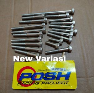 PROMO Baut Blok Mesin Yamaha Jupiter Z + Kunci L / Baut Block CVT Yamaha Jupiter Z Stainless Posh