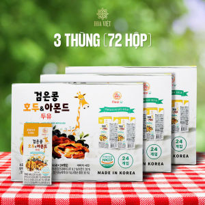 COMBO 3 Thùng 72 Hộp Sữa Hạt  Óc Chó Hạnh Nhân Đậu Nành Đen  Hàn Quốc MealU 190 ML