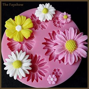 [The Fayshow] 3D Sunflower Flower Petals Embossed Silicone Mold Fondant Cake Decor Tool