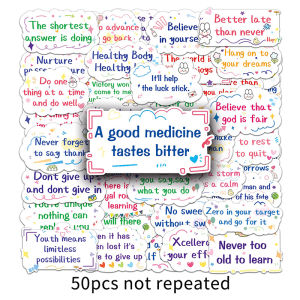 100PCS Inspirational English Phrase Sticker Waterproof Graffiti Decal Sticker DIY Decorative Luggage Laptop Mobile Phone Water Cup Diary