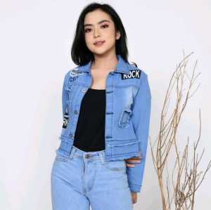 Jaket Jeans Wanita Model Rumbai Rawis Terbaru Keren