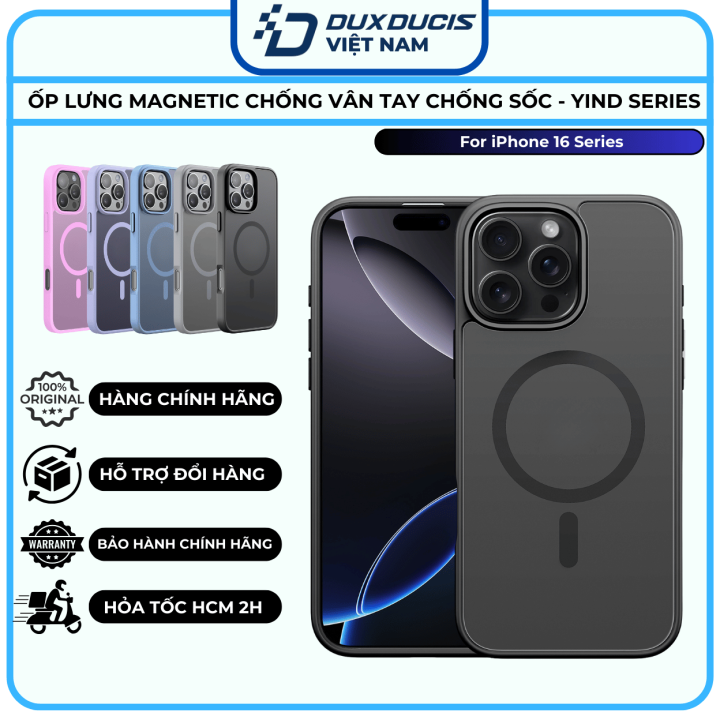 Ốp Lưng Chống Bám Vân Tay Dux Ducis iPhone 16 Pro Max / 16 Pro / 16 ...
