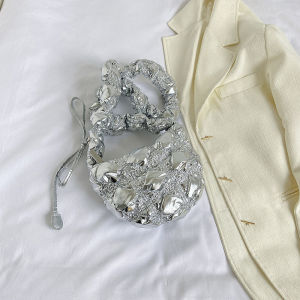 JIVIVIL xếp li bóng PU Đeo chéo cho nữ Túi túi đeo vai thanh lịch đám mây Túi túi xách túi đựng điện thoại