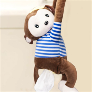 Monkey Tissue Holder for Car Cartoon Animal Hanging-Paper Organizer Monkey Butt Tissue Box for Office Home Car Decor